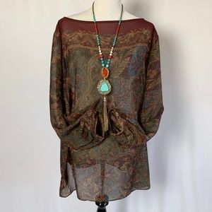 Ralph Lauren Long Sleeve Sheer Top 3X